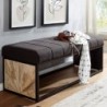 Wohnling Sitzbank Stoff Schwarz 105x40x40 cm Flur Polsterbank mit Metallgestell | Design Bettbank Schlafzimmer | Flurbank Gar