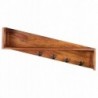Wohnling Wandgarderobe PALI Massivholz Sheesham Design Wand-Paneel 87cm Garderoben-Haken Wandregal Kleiderhaken Echt-Holz