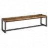 Wohnling Esszimmerbank 175 x 46 x 45 cm Mango Massivholz / Metall Holzbank Vintage | Esstischbank Massiv ohne Rücken-Lehne |