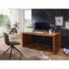 Wohnling Schreibtisch BOHA Massiv-Holz Sheesham Computertisch 140 cm breit Echtholz Design Ablage Büro-Tisch Landhaus-Stil Bü