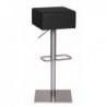 Wohnling Barhocker WL1.287 Schwarz Edelstahl höhenverstellbare Sitzfläche 66-90 cm | Design Barstuhl mit Standfuß| Tresenstuh