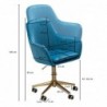 Amstyle Schreibtischstuhl Samt Blau | Design Drehstuhl mit Lehne | Arbeitsstuhl 120 kg Höhenverstellbar | Schalenstuhl mit Ro