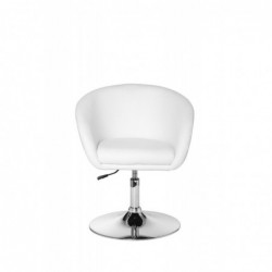 Amstyle Design Relaxsessel SPM2.158 Loungesessel Kunstleder Cocktailsessel weiß | Sessel Drehbar | Esszimmerstuhl 120 kg | Cl
