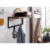 Wohnling Design Wandgarderobe Akazie Massivholz / Metall 70x27x30 cm | Hakenleiste mit Ablage | Flurgarderobe Garderobe Wand