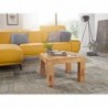 Wohnling Couchtisch Massiv-Holz Akazie 60 cm breit Wohnzimmer-Tisch Design braun Landhaus-Stil Beistelltisch natur