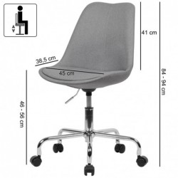 Amstyle Schreibtischstuhl Hellgrau Stoff | Design Drehstuhl mit Lehne | Arbeitsstuhl mit 110 kg Maximalbelastung | Schalenstu
