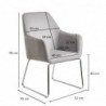 Wohnling Esszimmerstuhl Hellgrau Stoff / Metall Küchenstuhl mit silbernen Beinen | Design Schalenstuhl Polsterstuhl Esszimmer