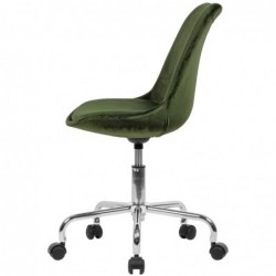 Amstyle Schreibtischstuhl Grün Samt | Design Drehstuhl mit Lehne | Arbeitsstuhl mit 110 kg Maximalbelastung | Schalenstuhl mi
