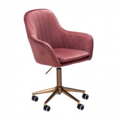 Amstyle Schreibtischstuhl Samt Rosa | Design Drehstuhl mit Lehne | Arbeitsstuhl 120 kg Höhenverstellbar | Schalenstuhl mit Ro
