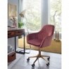 Amstyle Schreibtischstuhl Samt Rosa | Design Drehstuhl mit Lehne | Arbeitsstuhl 120 kg Höhenverstellbar | Schalenstuhl mit Ro