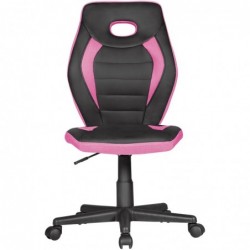 Amstyle Kinderdrehstuhl LUAN schwarz/pink für Kinder ab 6 mit Lehne | Kinderdrehstuhl ergonomisch Kinderbürostuhl | Jugendstu