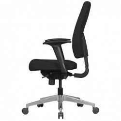 Amstyle Bürostuhl DARIUS mit Stoff-Bezug in Schwarz | Design Schreibtisch-Stuhl mit Synchromechanik u. Armlehnen | Drehstuhl