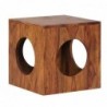 Wohnling Beistelltisch MUMBAI Massivholz Sheesham 35x35 cm Cube Wohnzimmer-Tisch Design Landhaus-Stil Couchtisch quadratisch