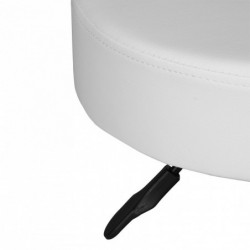 Amstyle Hocker Design Arbeitshocker Kunstleder Weiß Sitzhocker mit Rollen Rollhocker gepolstert ohne Lehne XL
