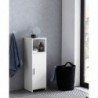 Wohnling Badschrank 30 x 95,5 x 30 cm weiß Holz mit Tür und Ablagefach | Kleiner Bad-Schrank Beistellschrank stehend | Badreg