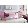 Wohnling Design Kinderschreibtisch Holz 120 x 60 cm rosa / weiß | Mädchen Schülerschreibtisch neigungs-verstellbar | Schreibt