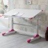 Wohnling Design Kinderschreibtisch WL5.759 Holz 119 x 67 cm Pink/Weiß Maltisch | Neigbarer Mädchen Schülerschreibtisch | Höhe
