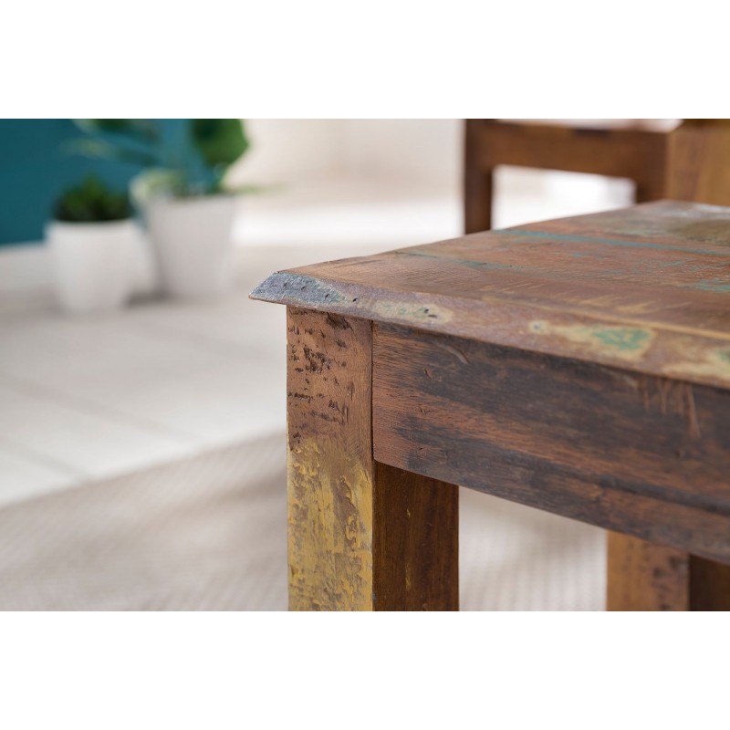 FineBuy Esszimmertisch Aus Mango Massivholz – Rustikaler Landhaus-Tisch 120x76x70 Cm, Für 4-6 Personen, Rechteckiger Küchentisch