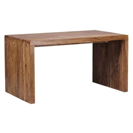 Wohnling Schreibtisch BOHA Massiv-Holz Sheesham Computertisch 160 cm breit Echtholz Design Ablage Büro-Tisch Landhaus-Stil