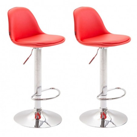 2er Set Barhocker Kiel Vollgepolstert Kunstleder chrom