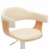 Barhocker 2 Stk. Creme Bugholz und Kunstleder