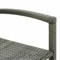 Barhocker 2 Stk. Grau Poly Rattan