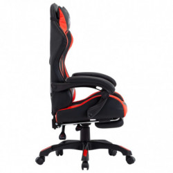 Gaming-Stuhl mit Fußstütze Rot und Schwarz Kunstleder