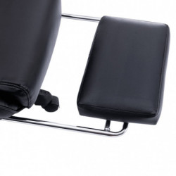 Gaming-Stuhl mit Fußstütze Schwarz Kunstleder