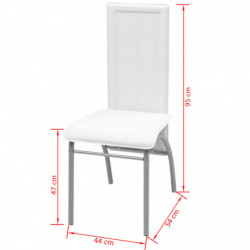 Esszimmerstühle 2 Stk. Weiß Kunstleder
