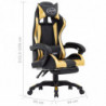 Gaming-Stuhl mit Fußstütze Golden und Schwarz Kunstleder