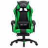 Gaming-Stuhl mit Fußstütze Grün und Schwarz Kunstleder