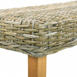 Sitzbank 160 cm Natur Kubu-Rattan und Massivholz Mango