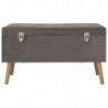 Hocker mit Stauraum 3 Stk. Grau Samt