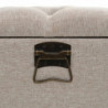 Sitzbank mit Stauraum und Rückenlehne 110cm Creme Stoff