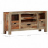 Sideboard Grau 100 x 30 x 50 cm Massivholz