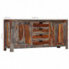 Sideboard Grau 160 x 40 x 75 cm Massivholz