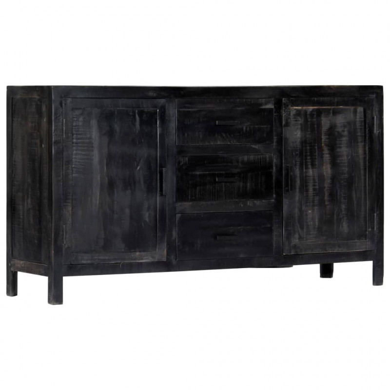 Sideboard Schwarz 147 x 40 x 80 cm Massivholz Mango