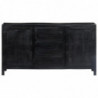 Sideboard Schwarz 147 x 40 x 80 cm Massivholz Mango