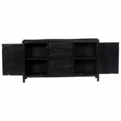 Sideboard Schwarz 147 x 40 x 80 cm Massivholz Mango