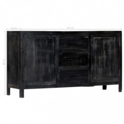 Sideboard Schwarz 147 x 40 x 80 cm Massivholz Mango