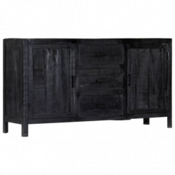 Sideboard Schwarz 147 x 40 x 80 cm Massivholz Mango