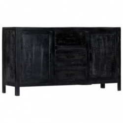 Sideboard Schwarz 147 x 40 x 80 cm Massivholz Mango