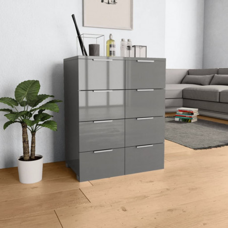 Sideboard Hochglanz Grau 60x35x80 cm Spanplatte