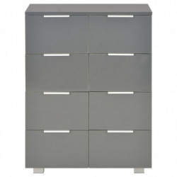 Sideboard Hochglanz Grau 60x35x80 cm Spanplatte