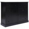 Sideboard mit 10 Schubladen Schwarz 113 x 30 x 79 cm Holz