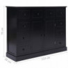 Sideboard mit 10 Schubladen Schwarz 113 x 30 x 79 cm Holz