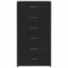 Sideboard mit 6 Schubladen Schwarz 50 x 34 x 96 cm Spanplatte