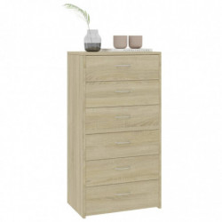 Sideboard mit 6 Schubladen Sonoma-Eiche 50x34x96 cm Spanplatte