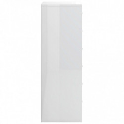 Sideboard mit 6 Schubladen Hochglanz-Weiß 50x34x96cm Spanplatte