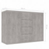 Sideboard Betongrau 88 x 30 x 65 cm Spanplatte